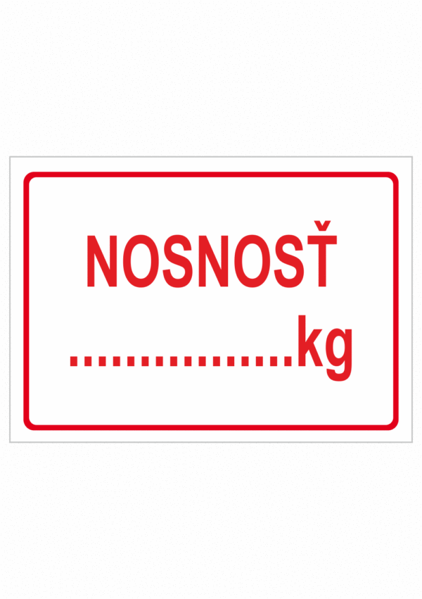 Značenie budov a priestorov - Nosnosť podlahy: Nosnosť .... kg