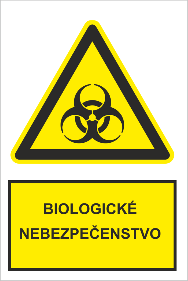 Bezpečnostné značky výstražné - Výstražná značka s textom: Biologické nebezpečenstvo