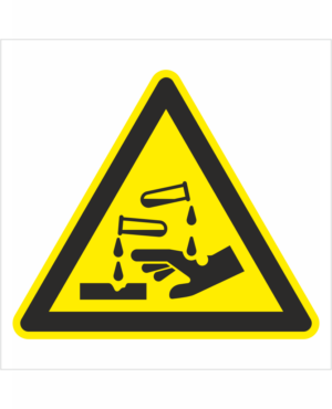Výstražná bezpečnostná značka - Symbol bez textu: Nebezpečné žieravé látky