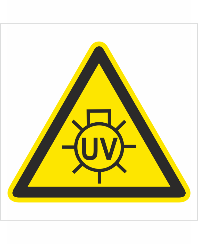 Výstražná bezpečnostná značka - Symbol bez textu: Nebezpečné UV žiarenie