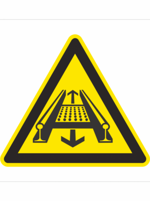 Nebezpečenstvo dopravníkového systému na dráhe ISO 7010