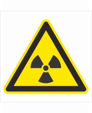 Výstražná bezpečnostná značka - Symbol bez textu: Nebezpečné Rádioaktívne látky alebo ionizujúcim žiarenie