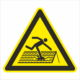 Výstražná bezpečnostná značka - Symbol bez textu: POZOR možnosť prepadu strechou