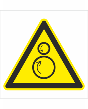 Výstražná bezpečnostná značka - Symbol bez textu: POZOR protibežnej valce