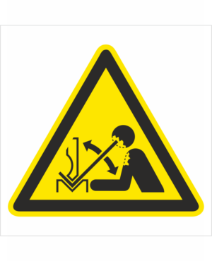 Výstražná bezpečnostná značka - Symbol bez textu: Výstraha před vystřelením obrobku v lisu