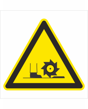 Výstražná bezpečnostná značka - Symbol bez textu: Pozor frézovací hriadeľ