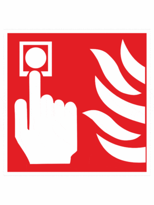 Miesto vyhlásenia požiarneho poplachu – symbol ISO 7010