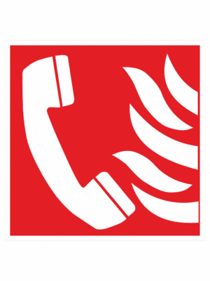 Požiarny tiesňový telefón – symbol ISO 7010