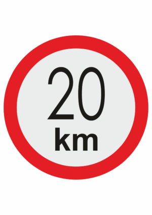 Značenie vozidel - Označenie najvyššej povolenej rýchlosti: 20 km