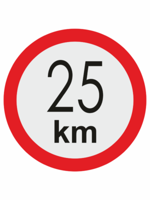 Značenie vozidel - Označenie najvyššej povolenej rýchlosti: 25 km