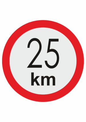 Značenie vozidel - Označenie najvyššej povolenej rýchlosti: 25 km