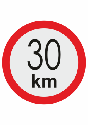 Značenie vozidel - Označenie najvyššej povolenej rýchlosti: 30 km