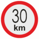 Značenie vozidel - Označenie najvyššej povolenej rýchlosti: 30 km