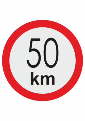 Značenie vozidel - Označenie najvyššej povolenej rýchlosti: 50 km