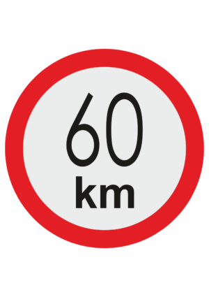 Značenie vozidel - Označenie najvyššej povolenej rýchlosti: 60 km