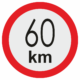 Značenie vozidel - Označenie najvyššej povolenej rýchlosti: 60 km