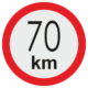 Značenie vozidel - Označenie najvyššej povolenej rýchlosti: 70 km