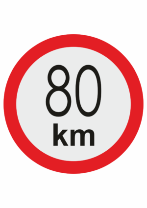 Značenie vozidel - Označenie najvyššej povolenej rýchlosti: 80 km
