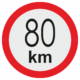 Značenie vozidel - Označenie najvyššej povolenej rýchlosti: 80 km