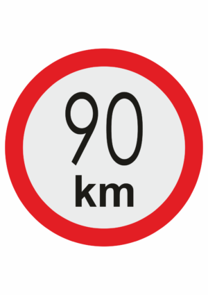 Značenie vozidel - Označenie najvyššej povolenej rýchlosti: 90 km