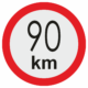 Značenie vozidel - Označenie najvyššej povolenej rýchlosti: 90 km