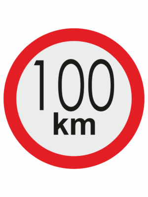 Značenie vozidel - Označenie najvyššej povolenej rýchlosti: 100 km