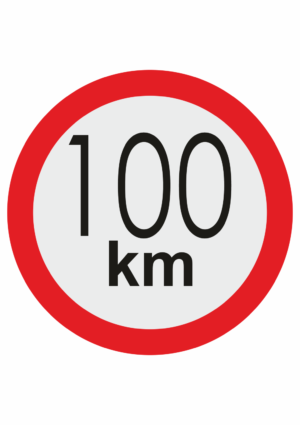 Značenie vozidel - Označenie najvyššej povolenej rýchlosti: 100 km