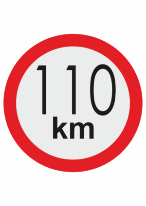 Značenie vozidel - Označenie najvyššej povolenej rýchlosti: 110 km