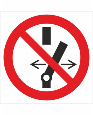 Zákazová bezpečnostná značka - Symbol bez textu: Zákaz prepínania spínača