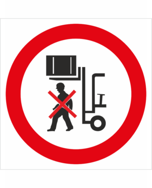 Zákazová bezpečnostná značka - Symbol bez textu: Nevstupujte pod zdvihnutý náklad