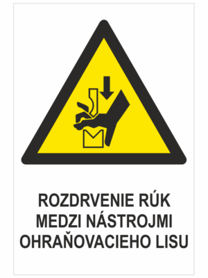 VÝSTRAHA - VÝSTRAHA - Rozdrvenie rúk medzi lisovacou brzdou a materiálom