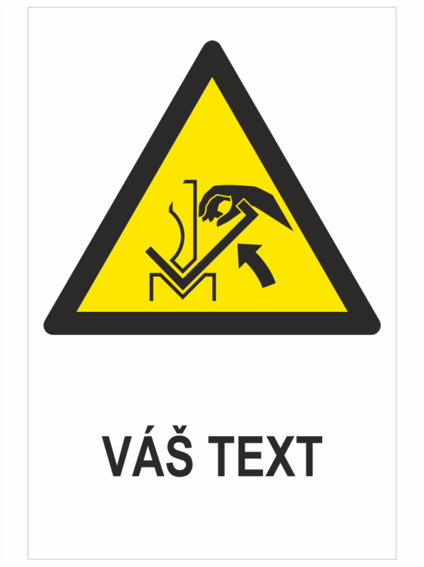 Rozdrvenie rúk medzi ohraňovacím lisom a materiálom ISO 7010 – Váš text