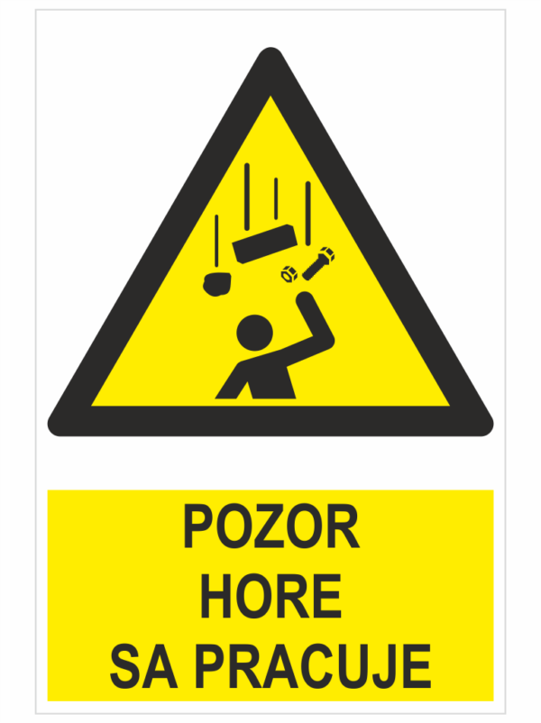 Pozor! Hore sa pracuje ISO 7010
