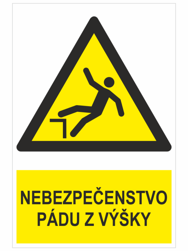 Nebezpečenstvo pádu z výšky ISO 7010