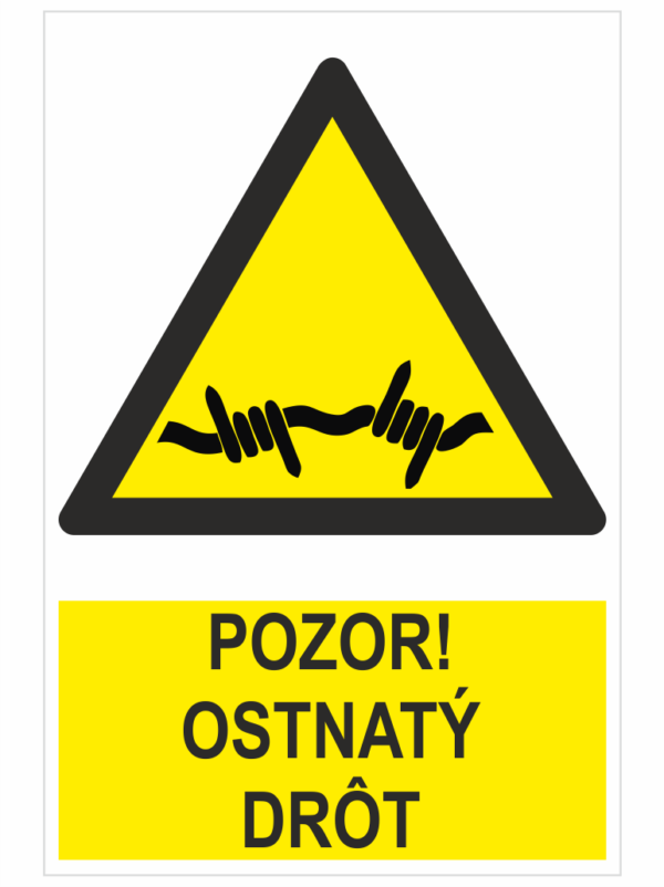 POZOR! Ostnatý drôt ISO 7010