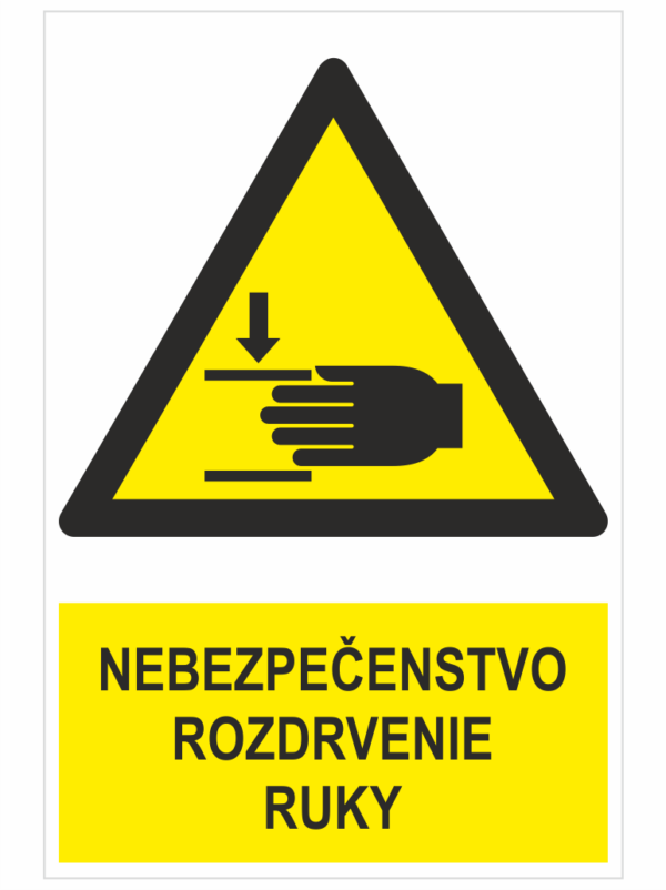 Nebezpečenstvo rozdrvenia ruky – ISO 7010