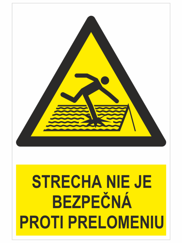 Strecha nie je bezpečná proti prelomeniu ISO 7010