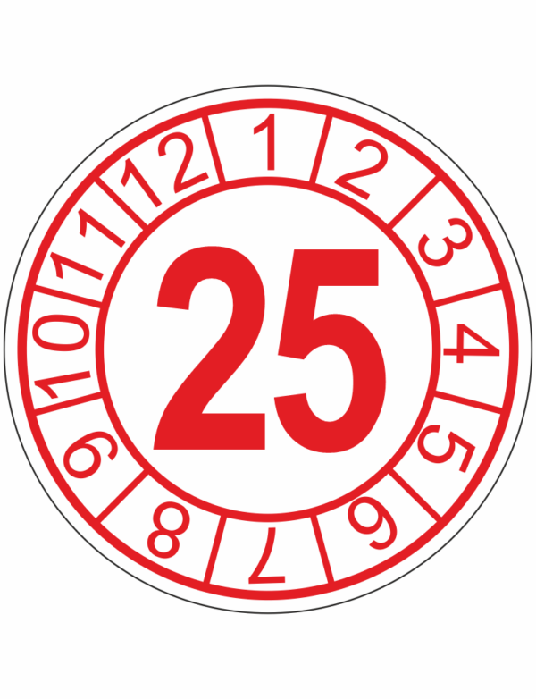 Kalibračný štítok s dátumom - 25