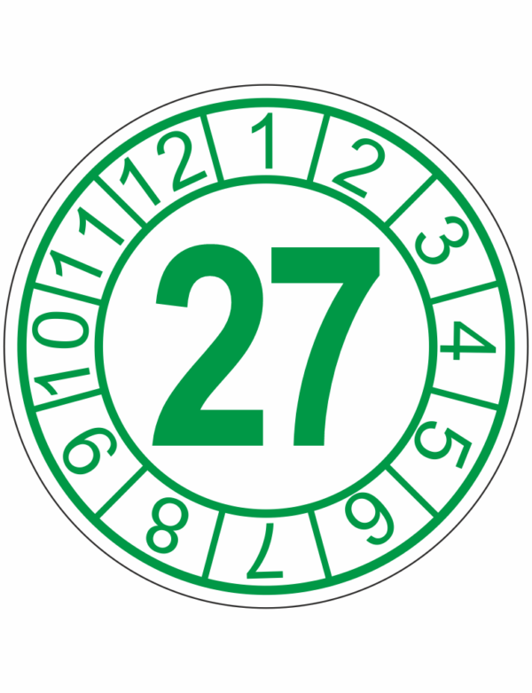 Kalibračný štítok s dátumom - 27