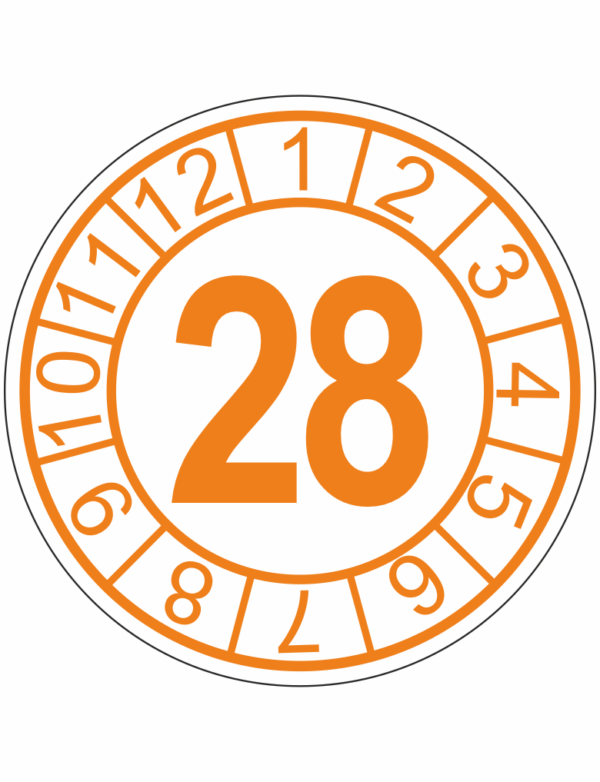 Kalibračný štítok s dátumom - 28