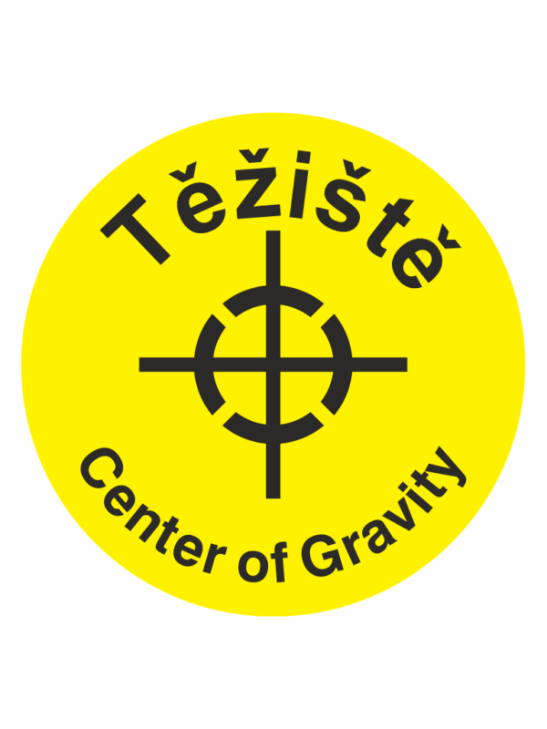 Ťažisko symbol + text